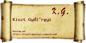 Kiszt Györgyi névjegykártya